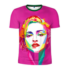 Мужская футболка 3D спортивная с принтом Мадонна в Петрозаводске, 100% полиэстер с улучшенными характеристиками | приталенный силуэт, круглая горловина, широкие плечи, сужается к линии бедра | искусство | мадонна | певица | поп арт
