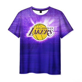 Мужская футболка 3D с принтом Los Angeles Lakers в Петрозаводске, 100% полиэфир | прямой крой, круглый вырез горловины, длина до линии бедер | Тематика изображения на принте: basketball | la | lakers | los angeles | nba | баскет | баскетбол | баскетбольный | лейкерс | нба | спорт