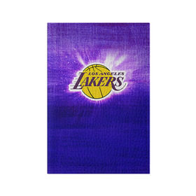 Обложка для паспорта матовая кожа с принтом Los Angeles Lakers в Петрозаводске, натуральная матовая кожа | размер 19,3 х 13,7 см; прозрачные пластиковые крепления | basketball | la | lakers | los angeles | nba | баскет | баскетбол | баскетбольный | лейкерс | нба | спорт