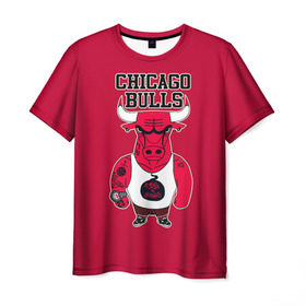 Мужская футболка 3D с принтом Chicago bulls в Петрозаводске, 100% полиэфир | прямой крой, круглый вырез горловины, длина до линии бедер | basketball | chicago | chicago bulls | nba | баскет | баскетбол | баскетбольный | булс | нба | спорт | чикаго | чикаго булс