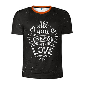 Мужская футболка 3D спортивная с принтом Любовь надпись в Петрозаводске, 100% полиэстер с улучшенными характеристиками | приталенный силуэт, круглая горловина, широкие плечи, сужается к линии бедра | 14 февраля | love | влюбленный | день святого валентина | любовь | милый | романтика | сердце