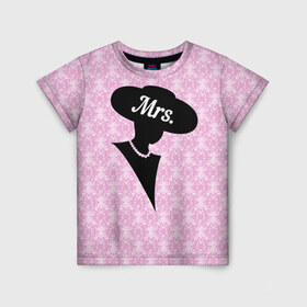 Детская футболка 3D с принтом Mrs. 1 в Петрозаводске, 100% гипоаллергенный полиэфир | прямой крой, круглый вырез горловины, длина до линии бедер, чуть спущенное плечо, ткань немного тянется | 14 февраля | влюбленные | день святого валентина | любимый | любовь | парные | половинка