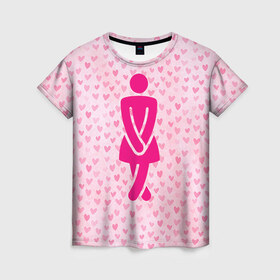 Женская футболка 3D с принтом Желание женщины в Петрозаводске, 100% полиэфир ( синтетическое хлопкоподобное полотно) | прямой крой, круглый вырез горловины, длина до линии бедер | 14 февраля | влюбленные | день святого валентина | любимый | любовь | парные | половинка