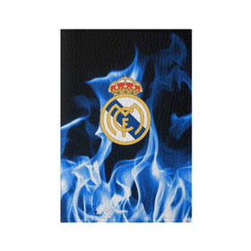 Обложка для паспорта матовая кожа с принтом Real Madrid в Петрозаводске, натуральная матовая кожа | размер 19,3 х 13,7 см; прозрачные пластиковые крепления | Тематика изображения на принте: madrid | real | мадрид | реал | футбол