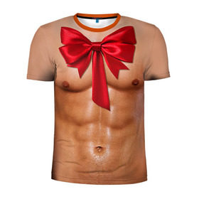 Мужская футболка 3D спортивная с принтом Твой подарок в Петрозаводске, 100% полиэстер с улучшенными характеристиками | приталенный силуэт, круглая горловина, широкие плечи, сужается к линии бедра | body | man body
подарок | бант | голое тело | идеальное | мужское тело | подарок жене | подарок мужу | пресс | спорт | тело | торс