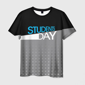 Мужская футболка 3D с принтом День студента в Петрозаводске, 100% полиэфир | прямой крой, круглый вырез горловины, длина до линии бедер | student | день студента | студент | студенчество | татьянин день | универ