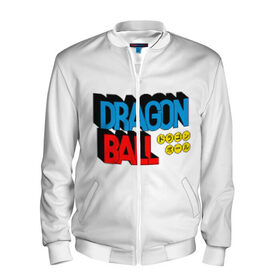 Мужской бомбер 3D с принтом Dragon Ball Logo в Петрозаводске, 100% полиэстер | застегивается на молнию, по бокам два кармана без застежек, по низу бомбера и на воротнике - эластичная резинка | Тематика изображения на принте: болл | драгон | лого | логотип