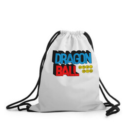 Рюкзак-мешок 3D с принтом Dragon Ball Logo в Петрозаводске, 100% полиэстер | плотность ткани — 200 г/м2, размер — 35 х 45 см; лямки — толстые шнурки, застежка на шнуровке, без карманов и подкладки | болл | драгон | лого | логотип
