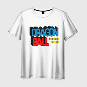 Мужская футболка 3D с принтом Dragon Ball Logo в Петрозаводске, 100% полиэфир | прямой крой, круглый вырез горловины, длина до линии бедер | Тематика изображения на принте: болл | драгон | лого | логотип