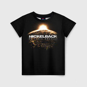 Детская футболка 3D с принтом Nickelback в Петрозаводске, 100% гипоаллергенный полиэфир | прямой крой, круглый вырез горловины, длина до линии бедер, чуть спущенное плечо, ткань немного тянется | nickelback | группа | никельбэк | рок