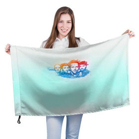 Флаг 3D с принтом Coldplay в Петрозаводске, 100% полиэстер | плотность ткани — 95 г/м2, размер — 67 х 109 см. Принт наносится с одной стороны | 