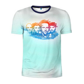 Мужская футболка 3D спортивная с принтом Coldplay в Петрозаводске, 100% полиэстер с улучшенными характеристиками | приталенный силуэт, круглая горловина, широкие плечи, сужается к линии бедра | 