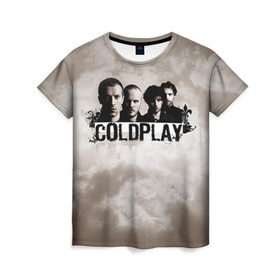 Женская футболка 3D с принтом Coldplay в Петрозаводске, 100% полиэфир ( синтетическое хлопкоподобное полотно) | прямой крой, круглый вырез горловины, длина до линии бедер | coldplay | rock | колдплэй | рок