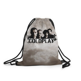 Рюкзак-мешок 3D с принтом Coldplay в Петрозаводске, 100% полиэстер | плотность ткани — 200 г/м2, размер — 35 х 45 см; лямки — толстые шнурки, застежка на шнуровке, без карманов и подкладки | coldplay | rock | колдплэй | рок