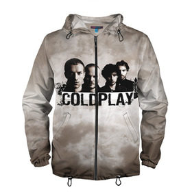 Мужская ветровка 3D с принтом Coldplay в Петрозаводске, 100% полиэстер | подол и капюшон оформлены резинкой с фиксаторами, два кармана без застежек по бокам, один потайной карман на груди | coldplay | rock | колдплэй | рок