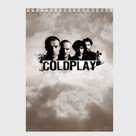 Скетчбук с принтом Coldplay в Петрозаводске, 100% бумага
 | 48 листов, плотность листов — 100 г/м2, плотность картонной обложки — 250 г/м2. Листы скреплены сверху удобной пружинной спиралью | coldplay | rock | колдплэй | рок