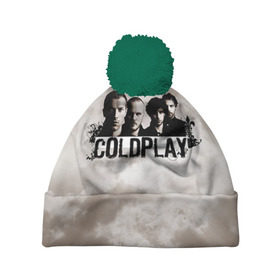 Шапка 3D c помпоном с принтом Coldplay в Петрозаводске, 100% полиэстер | универсальный размер, печать по всей поверхности изделия | coldplay | rock | колдплэй | рок
