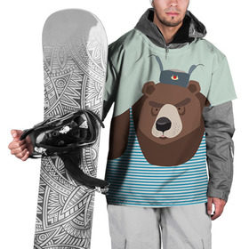 Накидка на куртку 3D с принтом Русский медведь в Петрозаводске, 100% полиэстер |  | 23 февраля | армия | медведь | мишка | подарок парню | россия | рф | солдат | флот | я русский
