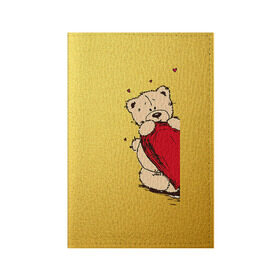 Обложка для паспорта матовая кожа с принтом Медведи б в Петрозаводске, натуральная матовая кожа | размер 19,3 х 13,7 см; прозрачные пластиковые крепления | 14 февраля | heart | love | влюбленные | день святого валентина | лав | любовь | пара | подарок | сердечки | сердце