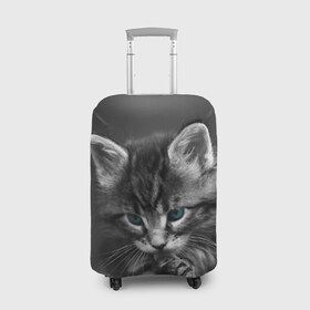 Чехол для чемодана 3D с принтом Котенок в Петрозаводске, 86% полиэфир, 14% спандекс | двустороннее нанесение принта, прорези для ручек и колес | домашняя | животное | кот | котэ | кошка