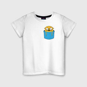 Детская футболка хлопок с принтом Джейк, карманный приятель! в Петрозаводске, 100% хлопок | круглый вырез горловины, полуприлегающий силуэт, длина до линии бедер | Тематика изображения на принте: 