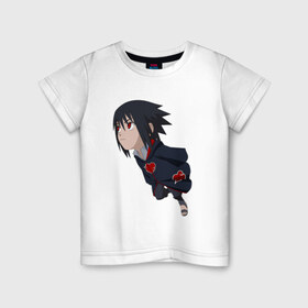 Детская футболка хлопок с принтом SasukeUchiha Chibi в Петрозаводске, 100% хлопок | круглый вырез горловины, полуприлегающий силуэт, длина до линии бедер | 