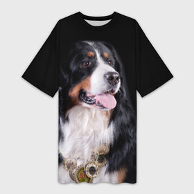 Платье-футболка 3D с принтом Бернский зенненхунд в Петрозаводске,  |  | бернский зенненхунд | животное | порода | собака