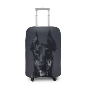 Чехол для чемодана 3D с принтом Доберман в Петрозаводске, 86% полиэфир, 14% спандекс | двустороннее нанесение принта, прорези для ручек и колес | доберман | животное | порода | собака