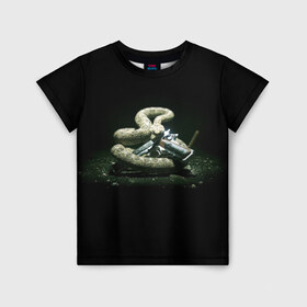 Детская футболка 3D с принтом Hitman в Петрозаводске, 100% гипоаллергенный полиэфир | прямой крой, круглый вырез горловины, длина до линии бедер, чуть спущенное плечо, ткань немного тянется | Тематика изображения на принте: hitman | змея | хитмэн
