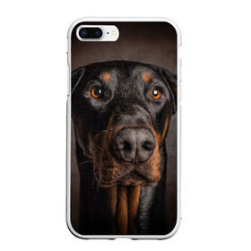 Чехол для iPhone 7Plus/8 Plus матовый с принтом Доберман в Петрозаводске, Силикон | Область печати: задняя сторона чехла, без боковых панелей | доберман | животное | порода | собака