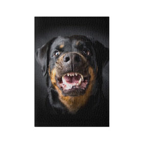 Обложка для паспорта матовая кожа с принтом Ротвейлер в Петрозаводске, натуральная матовая кожа | размер 19,3 х 13,7 см; прозрачные пластиковые крепления | животное | порода | ротвейлер | собака