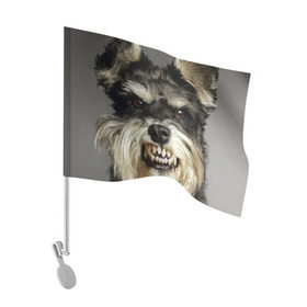 Флаг для автомобиля с принтом Цвергшнауцер в Петрозаводске, 100% полиэстер | Размер: 30*21 см | животное | порода | собака | цвергшнауцер
