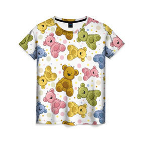 Женская футболка 3D с принтом Медвежата в Петрозаводске, 100% полиэфир ( синтетическое хлопкоподобное полотно) | прямой крой, круглый вырез горловины, длина до линии бедер | 14 февраля | bears | teddy | валентин | день святого валентина | игрушки | медведи | милый | мимими | мишка | мишки | подарки | подарок | подарок девушке | подарок парню | тедди