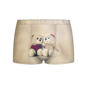 Мужские трусы 3D с принтом Love teddy bears в Петрозаводске, 50% хлопок, 50% полиэстер | классическая посадка, на поясе мягкая тканевая резинка | Тематика изображения на принте: 14 февраля | bears | teddy | валентин | день святого валентина | игрушки | медведи | милый | мимими | мишка | мишки | подарки | подарок | подарок девушке | подарок парню | тедди