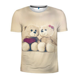 Мужская футболка 3D спортивная с принтом Love teddy bears в Петрозаводске, 100% полиэстер с улучшенными характеристиками | приталенный силуэт, круглая горловина, широкие плечи, сужается к линии бедра | 14 февраля | bears | teddy | валентин | день святого валентина | игрушки | медведи | милый | мимими | мишка | мишки | подарки | подарок | подарок девушке | подарок парню | тедди