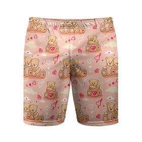 Мужские шорты 3D спортивные с принтом Love Teddies в Петрозаводске,  |  | 14 февраля | bears | teddy | валентин | день святого валентина | игрушки | медведи | милый | мимими | мишка | мишки | подарки | подарок | подарок девушке | подарок парню | тедди