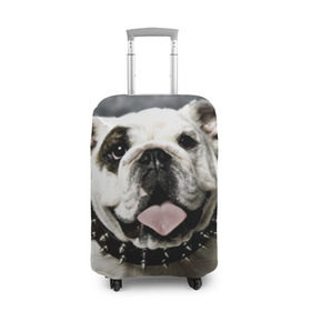 Чехол для чемодана 3D с принтом Английский бульдог в Петрозаводске, 86% полиэфир, 14% спандекс | двустороннее нанесение принта, прорези для ручек и колес | животное | порода | собака | французский бульдог