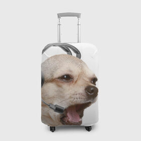 Чехол для чемодана 3D с принтом Чихуахуа в Петрозаводске, 86% полиэфир, 14% спандекс | двустороннее нанесение принта, прорези для ручек и колес | животное | порода | собака | чихуахуа
