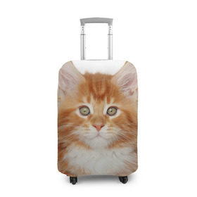 Чехол для чемодана 3D с принтом Рыжий котенок в Петрозаводске, 86% полиэфир, 14% спандекс | двустороннее нанесение принта, прорези для ручек и колес | Тематика изображения на принте: животное | порода | рыжий котенок