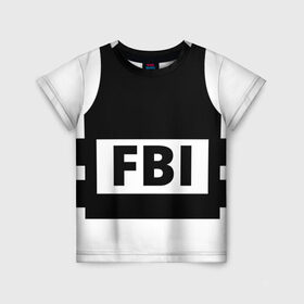 Детская футболка 3D с принтом Бронежилет ФБР (FBI) в Петрозаводске, 100% гипоаллергенный полиэфир | прямой крой, круглый вырез горловины, длина до линии бедер, чуть спущенное плечо, ткань немного тянется | fbi | бронежилет фбр (fbi)фбр | спецслужбы | федеральное бюро расследований
