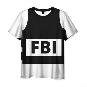 Мужская футболка 3D с принтом Бронежилет ФБР (FBI) в Петрозаводске, 100% полиэфир | прямой крой, круглый вырез горловины, длина до линии бедер | fbi | бронежилет фбр (fbi)фбр | спецслужбы | федеральное бюро расследований