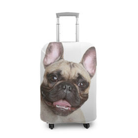 Чехол для чемодана 3D с принтом Французский бульдог в Петрозаводске, 86% полиэфир, 14% спандекс | двустороннее нанесение принта, прорези для ручек и колес | животное | порода | собака | французский бульдог