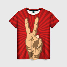 Женская футболка 3D с принтом Всё Peace DATA в Петрозаводске, 100% полиэфир ( синтетическое хлопкоподобное полотно) | прямой крой, круглый вырез горловины, длина до линии бедер | good | ok | жест | настроение | окей | отлично | рука | хорошо