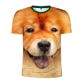 Мужская футболка 3D спортивная с принтом Чау-чау в Петрозаводске, 100% полиэстер с улучшенными характеристиками | приталенный силуэт, круглая горловина, широкие плечи, сужается к линии бедра | Тематика изображения на принте: животное | порода | собака | чау чау