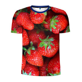 Мужская футболка 3D спортивная с принтом Клубничная в Петрозаводске, 100% полиэстер с улучшенными характеристиками | приталенный силуэт, круглая горловина, широкие плечи, сужается к линии бедра | Тематика изображения на принте: strawberry | vegan | vegetarian | веган | вегетарианство | йога | клубника | фитнес