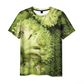 Мужская футболка 3D с принтом Брокколи в Петрозаводске, 100% полиэфир | прямой крой, круглый вырез горловины, длина до линии бедер | vegan | vegetarian | брокколи | будизм | веган | вегетарианство | йога | сыроедение | фитнес