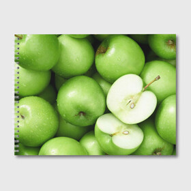 Альбом для рисования с принтом Яблочная в Петрозаводске, 100% бумага
 | матовая бумага, плотность 200 мг. | Тематика изображения на принте: вегетарианство | яблоко