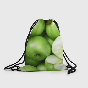 Рюкзак-мешок 3D с принтом Яблочная в Петрозаводске, 100% полиэстер | плотность ткани — 200 г/м2, размер — 35 х 45 см; лямки — толстые шнурки, застежка на шнуровке, без карманов и подкладки | вегетарианство | яблоко