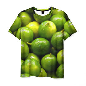 Мужская футболка 3D с принтом Лаймовая в Петрозаводске, 100% полиэфир | прямой крой, круглый вырез горловины, длина до линии бедер | vegan | vegetarian | будизм | веган | вегетарианство | йога | лайм | сыроедение | фитнес