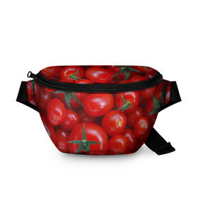 Поясная сумка 3D с принтом Томатная в Петрозаводске, 100% полиэстер | плотная ткань, ремень с регулируемой длиной, внутри несколько карманов для мелочей, основное отделение и карман с обратной стороны сумки застегиваются на молнию | tomato | vegan | vegetarian | будизм | веган | вегетарианство | йога | помидор | сыроедение | томат | фитнес | ягода